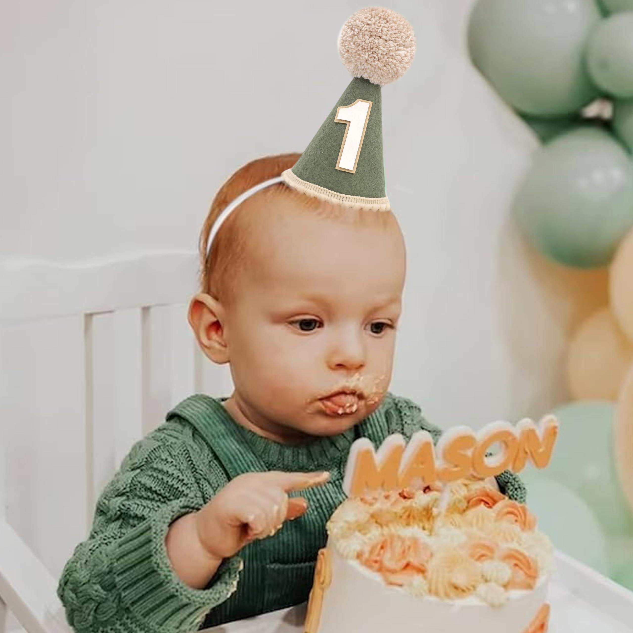 Agvgaza handcrafted birthday hat highlights artisanal texture for elegant baby portraits.