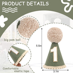 Agvgaza safari jungle crown with number 1, perfect for first birthday cake smash moments.