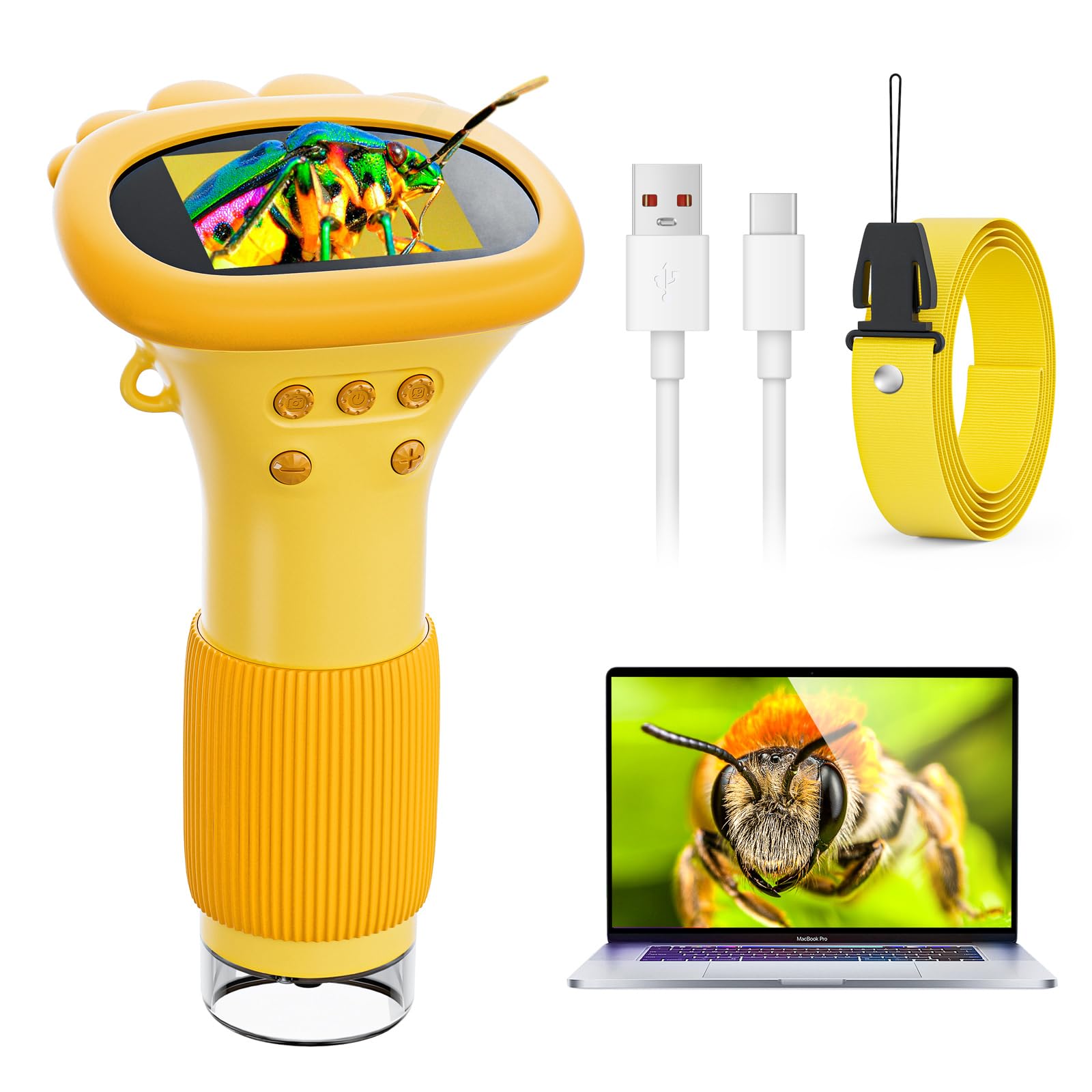 Ahalfcit kids microscope screen view shows crystal-clear real-time observation.