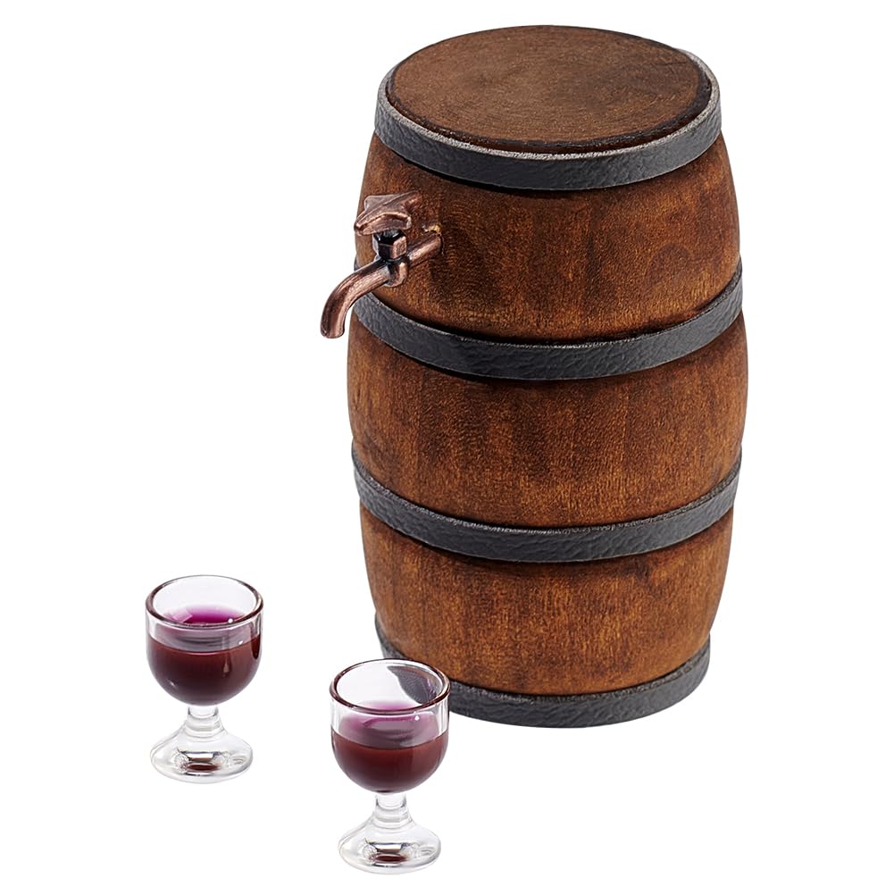 AHANDMAKER beer barrel miniature with faucet adds vintage dollhouse bar realism