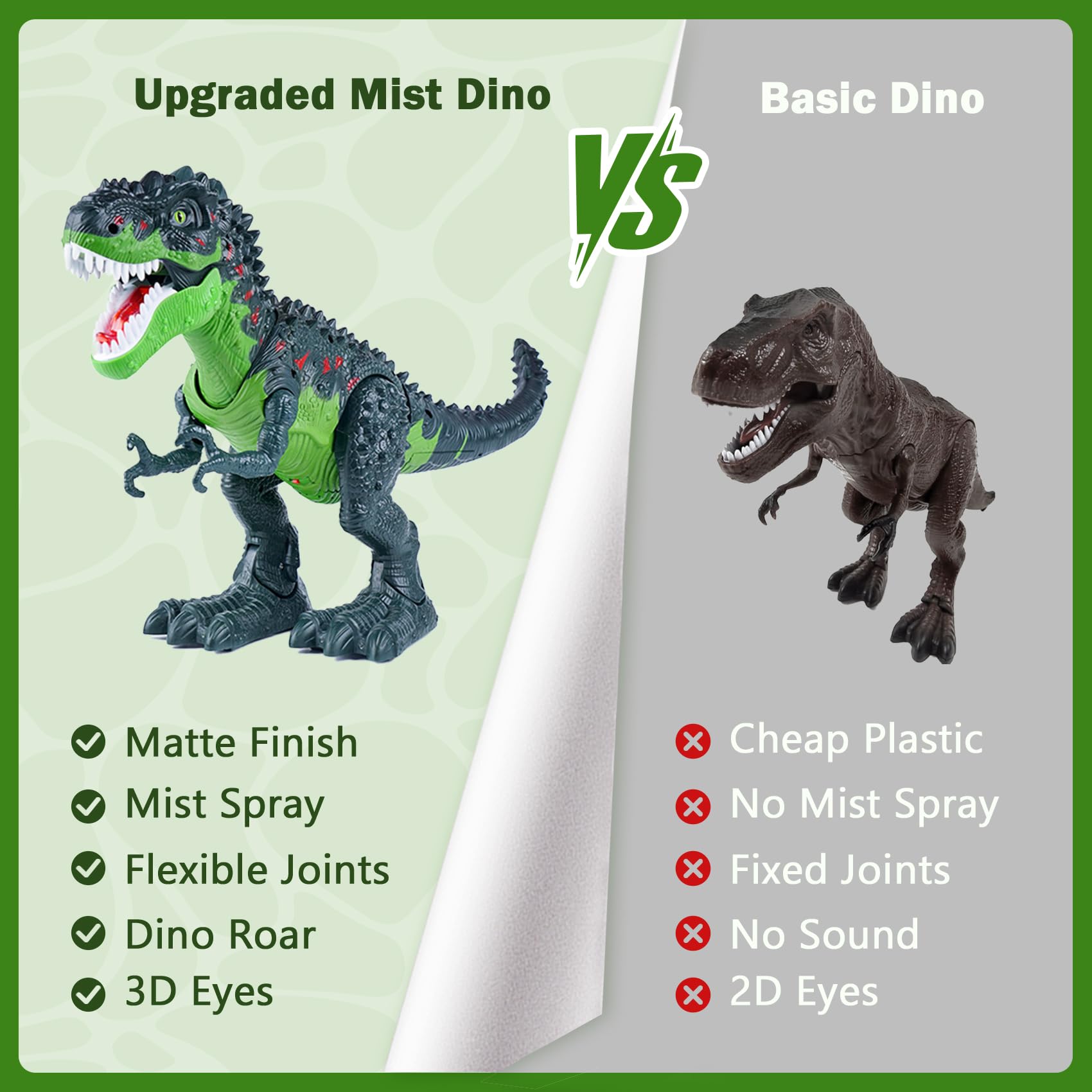 AHCo green body with red accents sparks dino storytelling