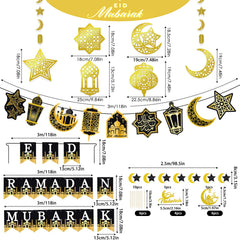 AhfuLife star moon garland with mosque lamp patterns elevates decor