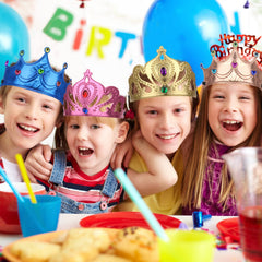 AHIER birthday party crowns displayed for festive photo moments