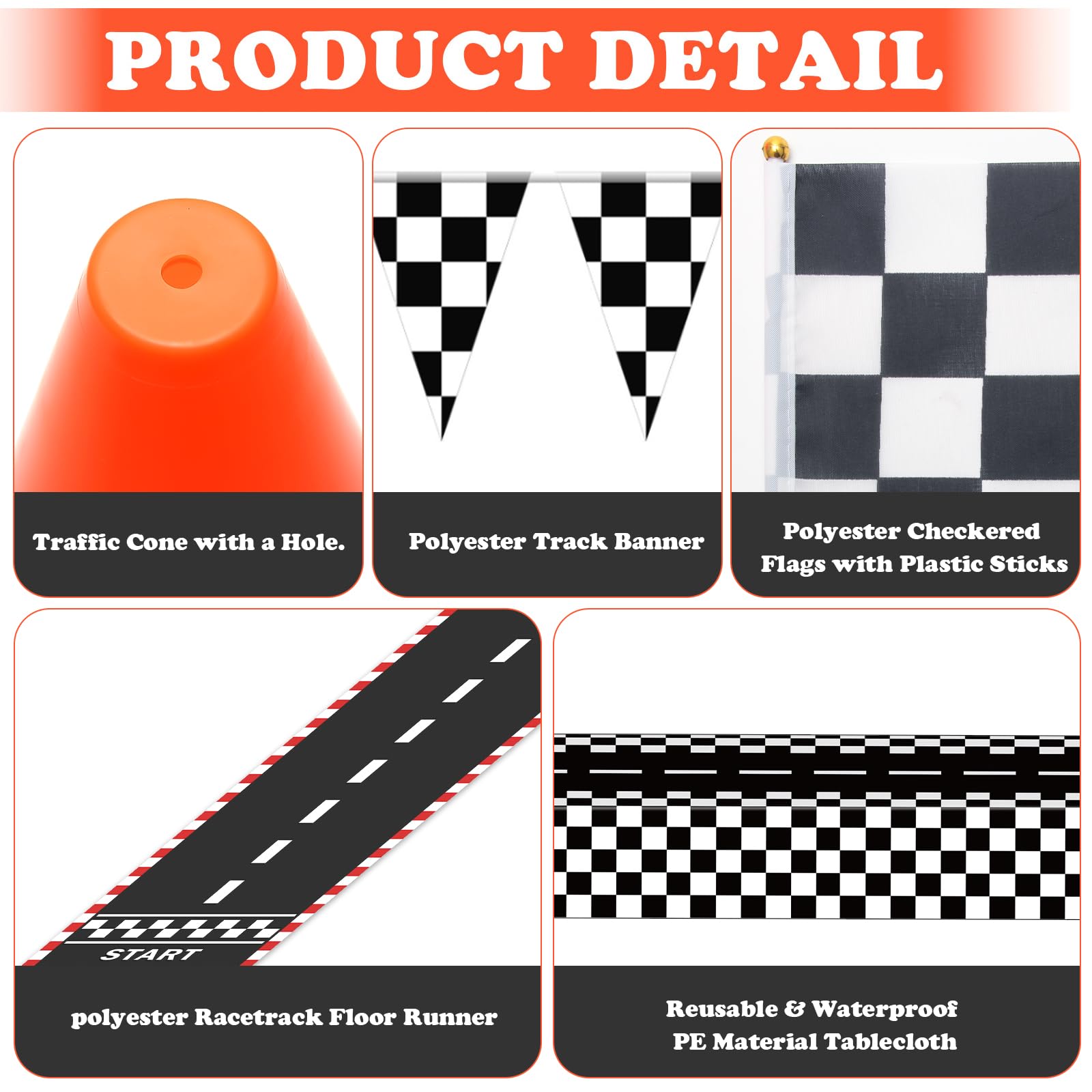 AHIER 9.8ft checkered pennant banner offers bold race branding.