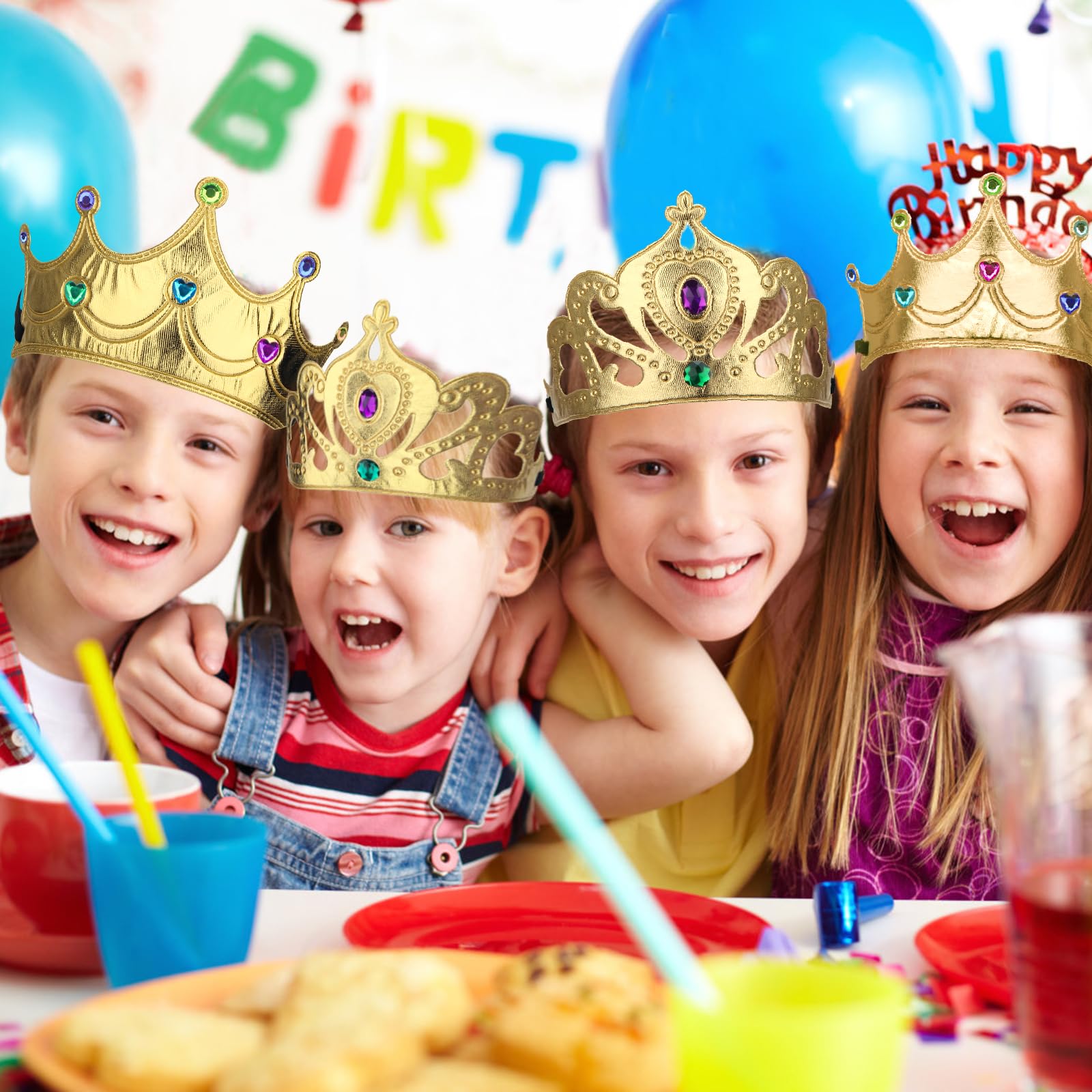 AHIER colorful crowns and stickers inspire festive crafting and photos.