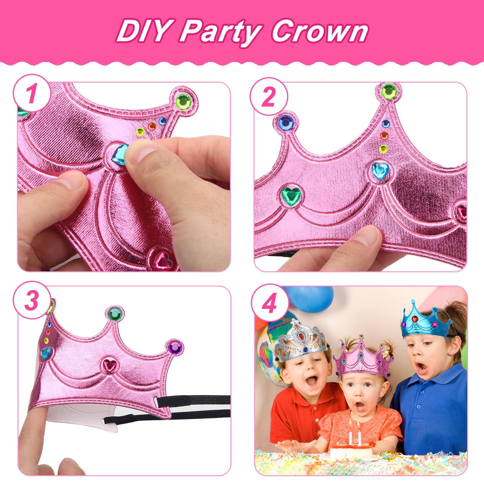 AHIER colorful non-woven fabric crowns with a shiny finish