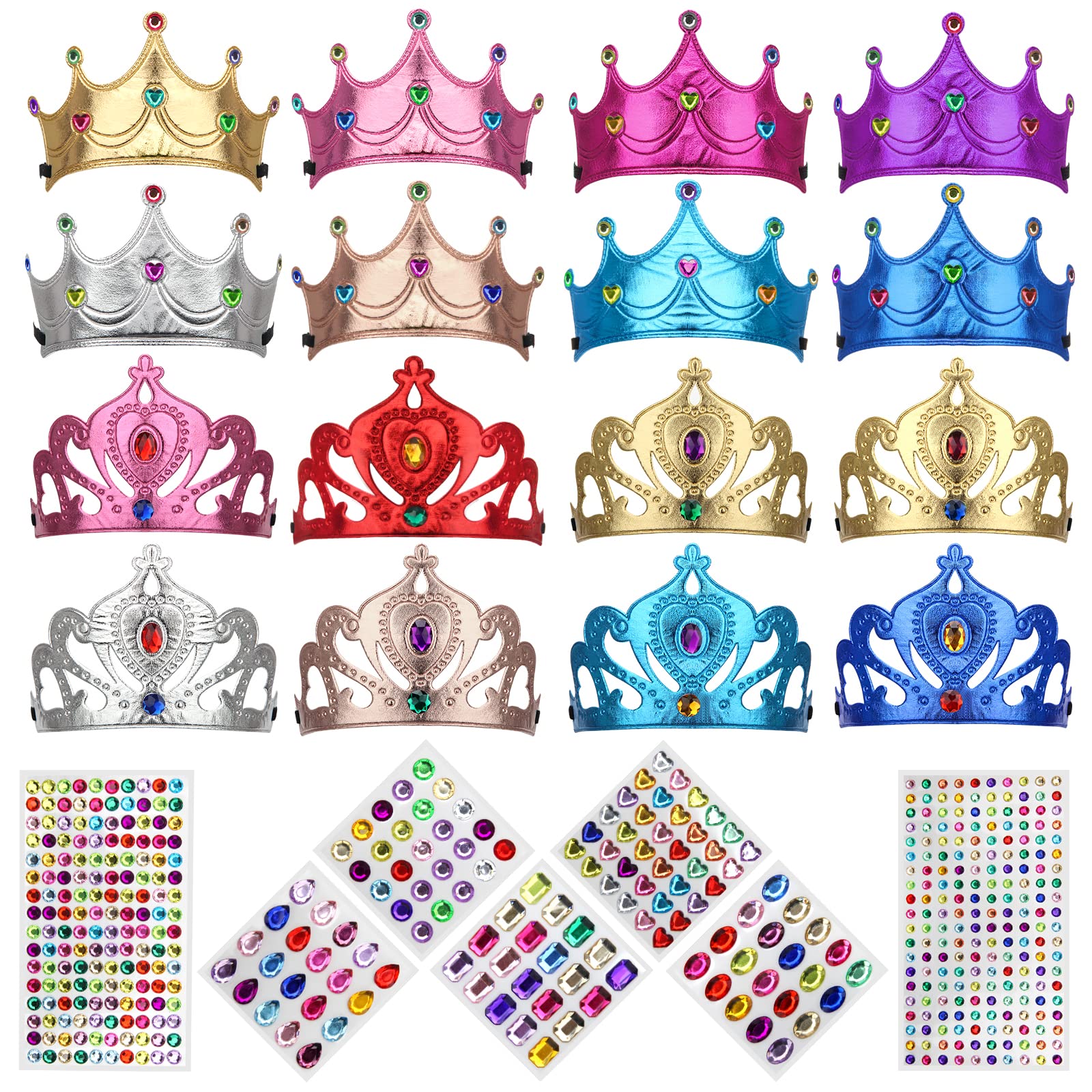 AHIER foam crowns 16-piece set for kids' birthday parties and dress-up