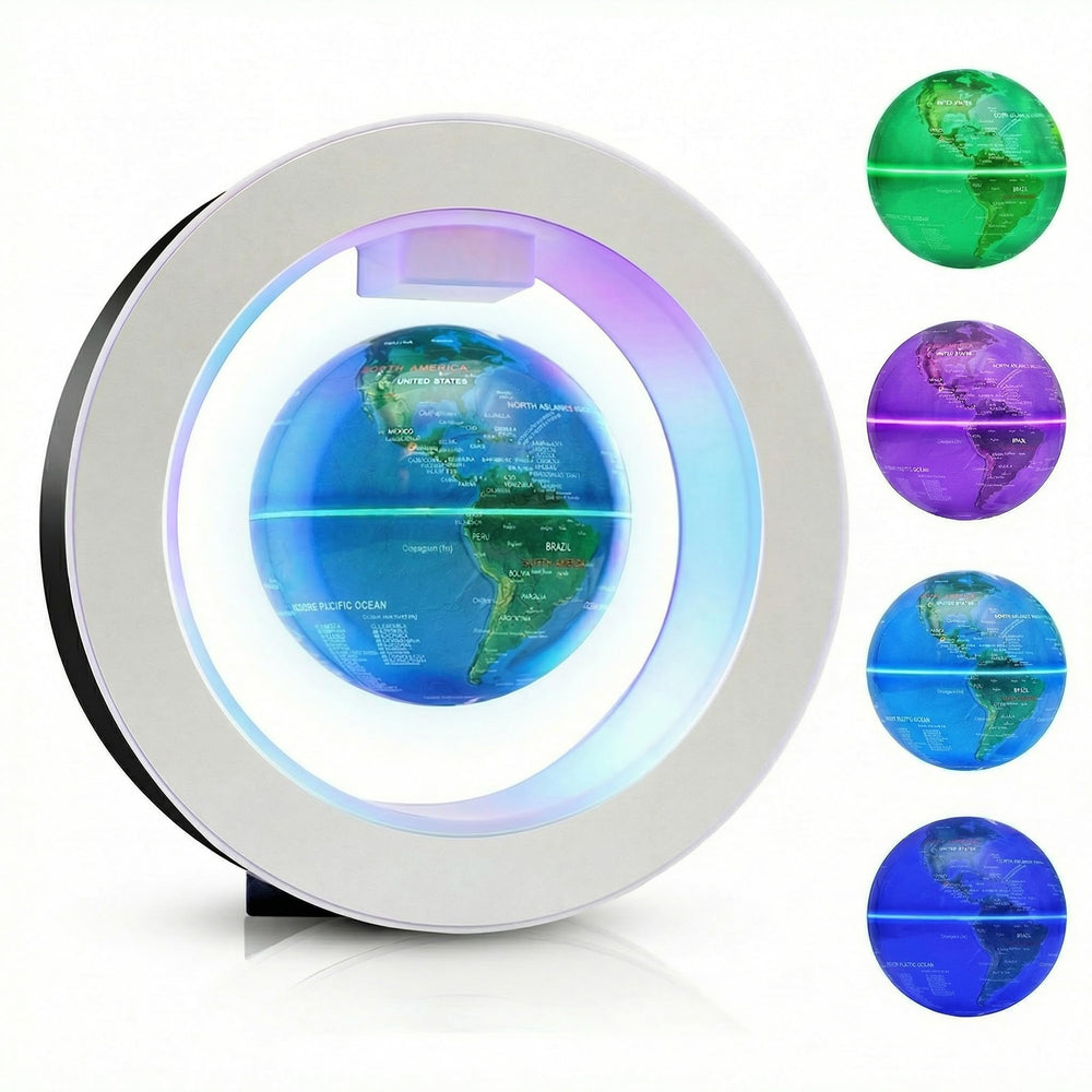 Ahilzam magnetic levitating globe base creating a floating desk centerpiece.