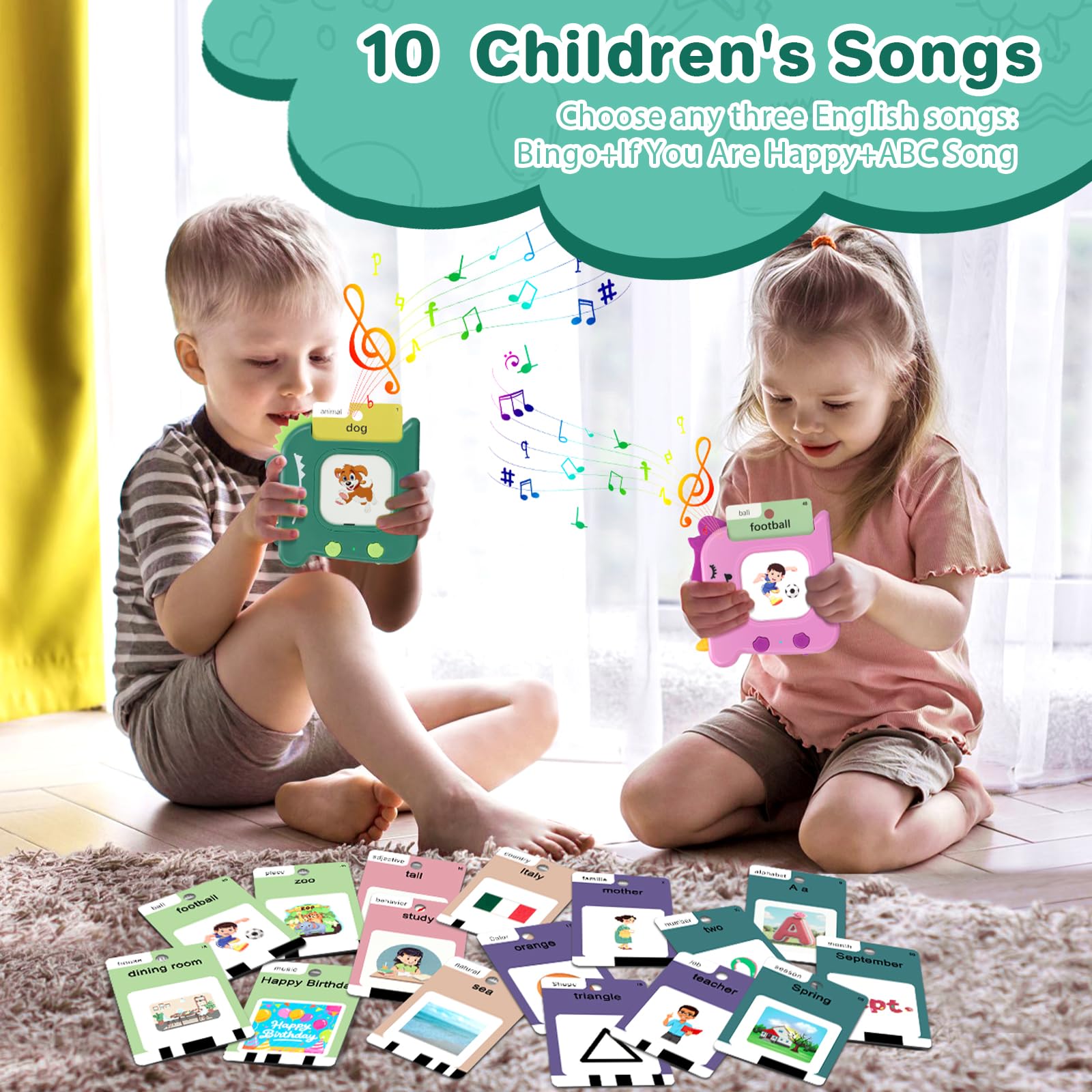 AHJ Talking Flash Cards animals and vehicles sounds for engagement
