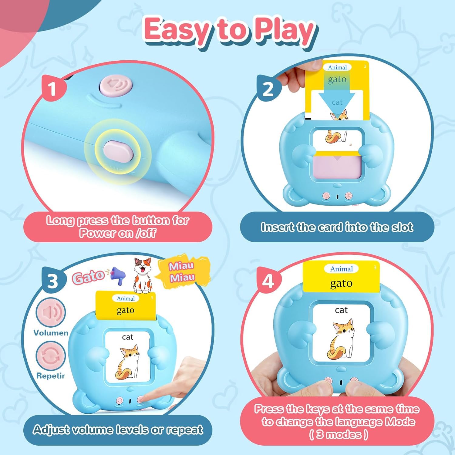 AHJ Talking Flash Cards colorful illustrations capture attention during learning