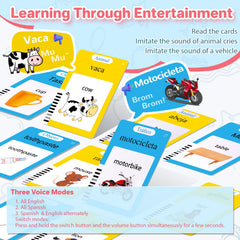 AHJ Talking Flash Cards double-sided cards expand vocabulary in English and Spanish
