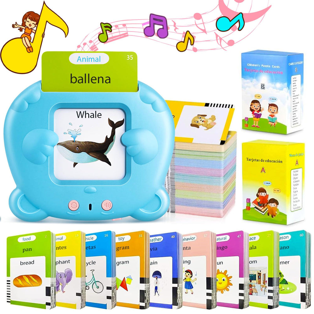 AHJ talking flash cards reader shows words aloud to engage toddlers