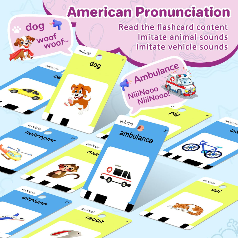 AHJ Talking Flash Cards screen-free design protects kids' eyes