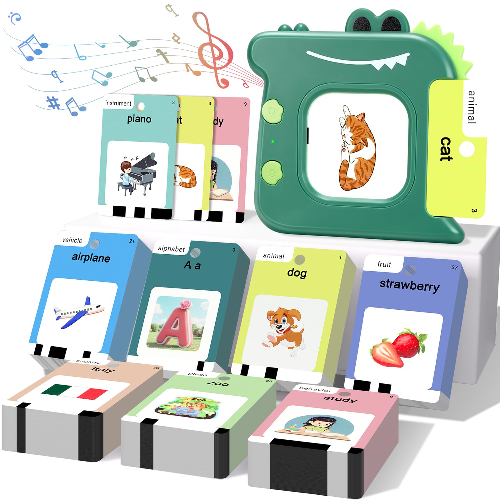 AHJ Talking Flash Cards toddler setup for screen-free language practice