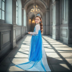 AHLPO Elsa dress with sparkling rhinestones catching light during parties and photos