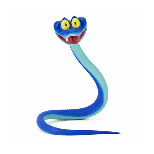 Ahlsense blue cartoon snake head close-up, playful detail for collectors and kids