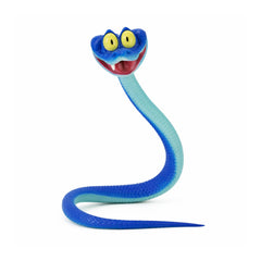 Ahlsense blue cartoon snake head close-up, playful detail for collectors and kids
