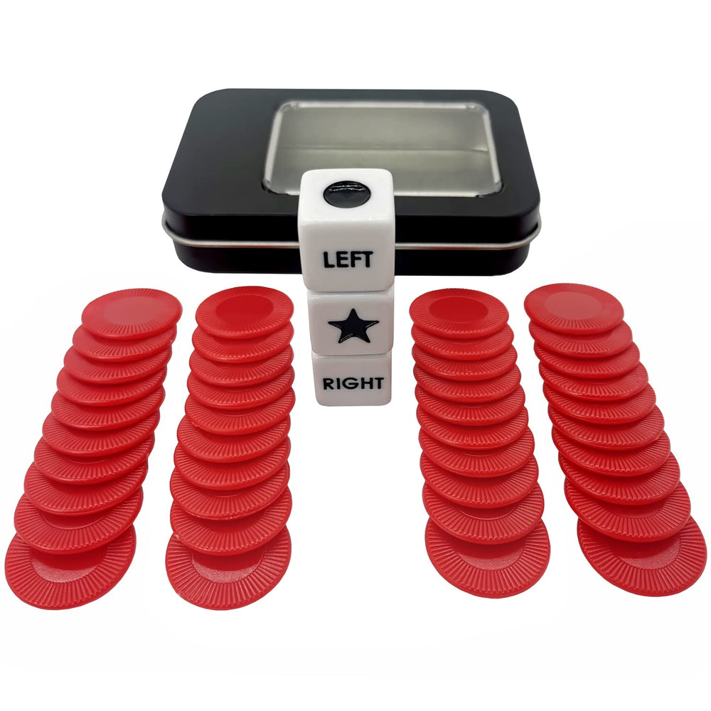 Ahoper red chips paired with the dice set for engaging rounds