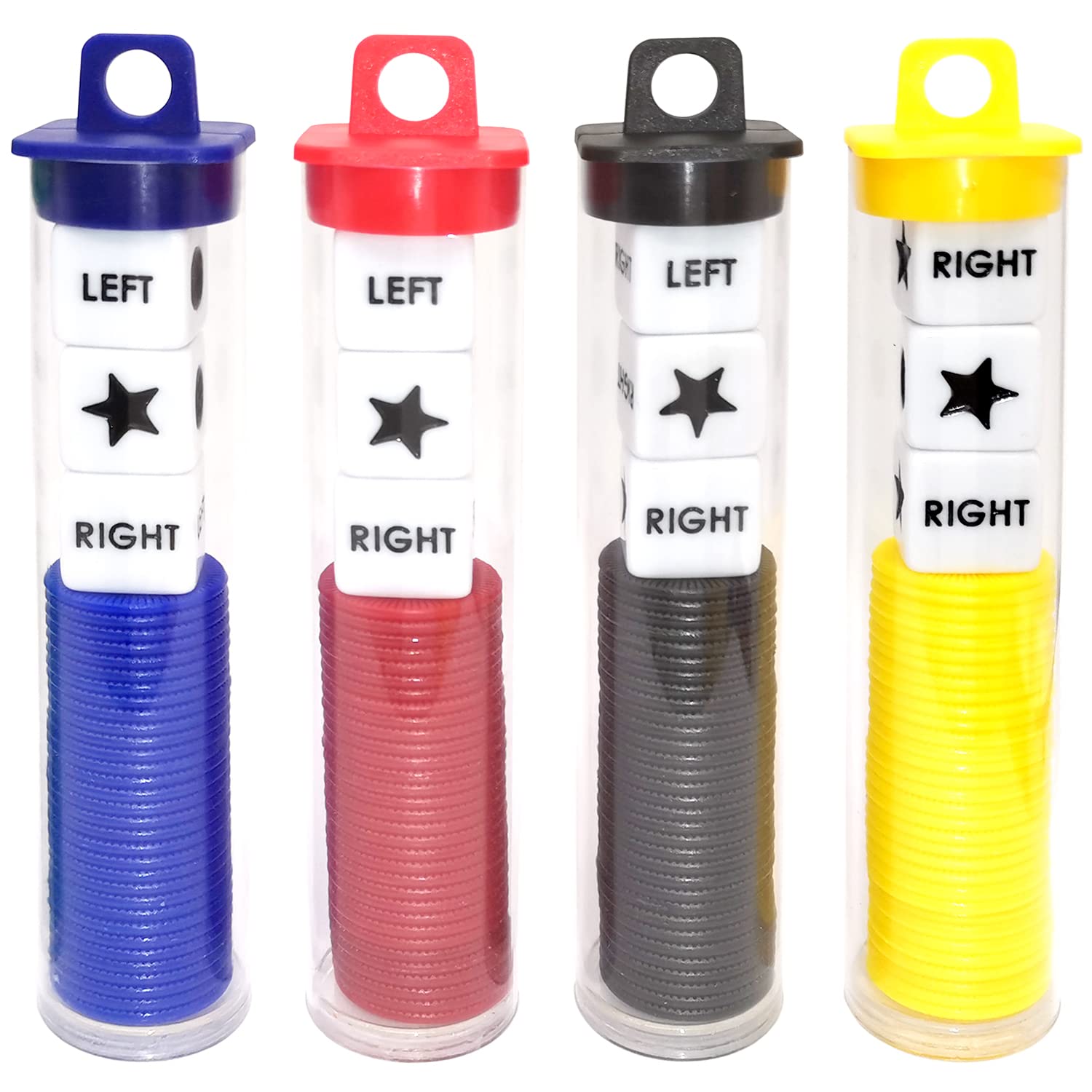 Ahoper left-right-center dice set with 3 dice for quick rounds.