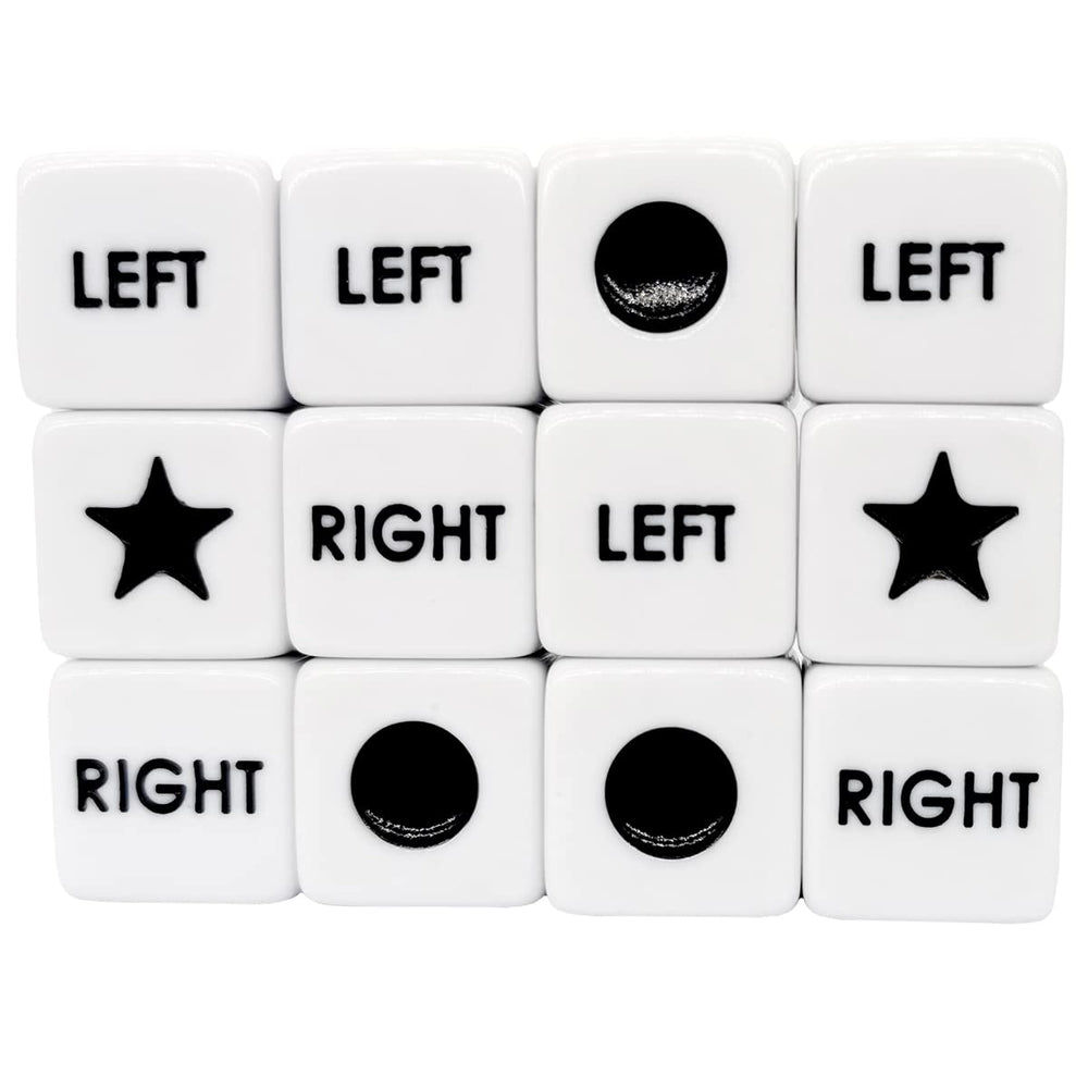 Ahoper right left center dice 12-pack for group games and quick rounds.