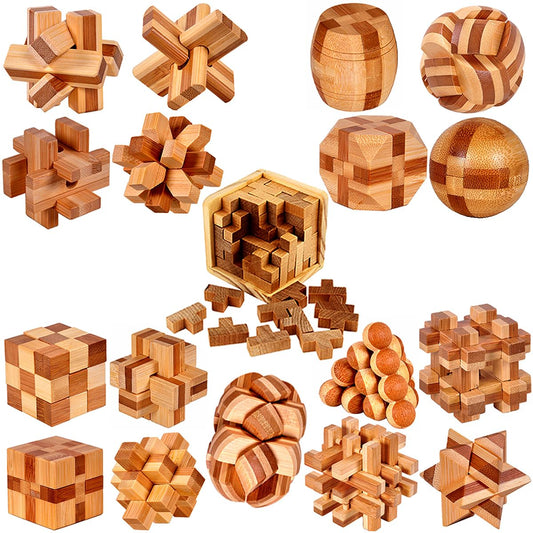 Ahyuan burr puzzle collection ready for disassembly and reassembly