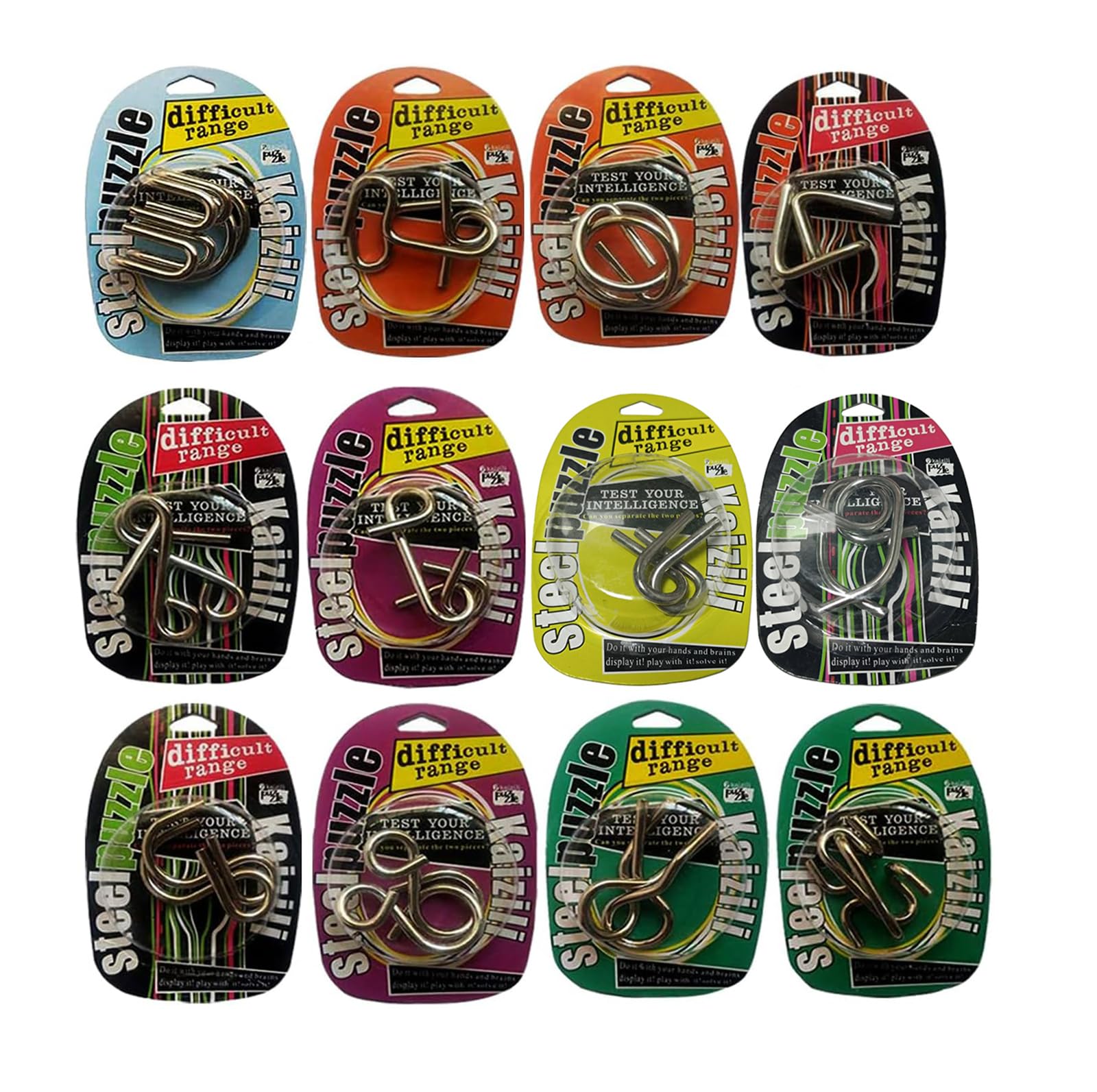 Ahyuan large metal brain teasers 12-pack for engaging mental challenges and hands-on fun.
