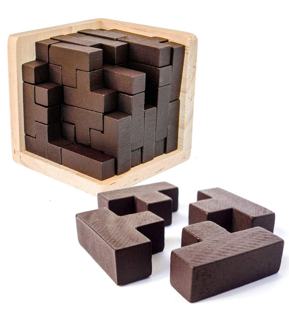 Ahyuan wooden brain teaser cube for hands-on problem solving and focus.