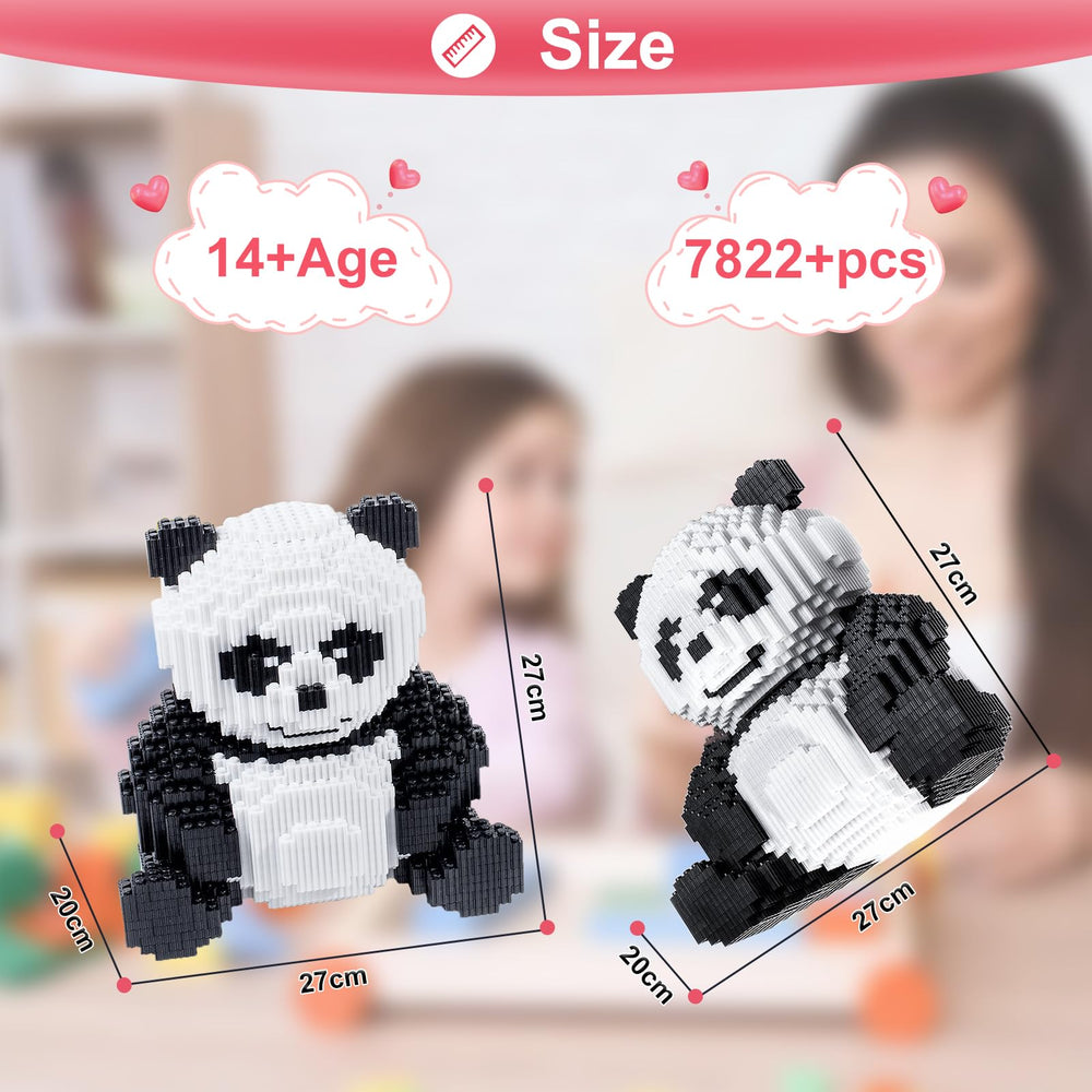 AHZILEI panda blocks on display shelf as decor