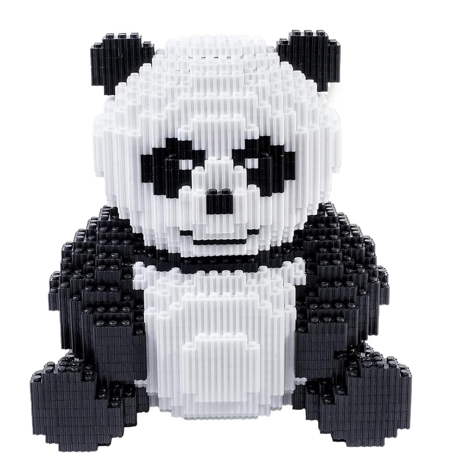 AHZILEI Panda mini blocks kit being assembled for creative play