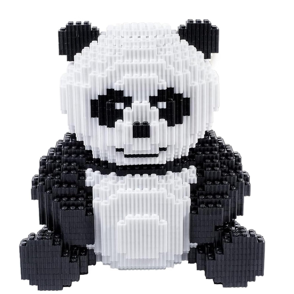 AHZILEI Panda mini blocks kit being assembled for creative play