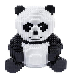 AHZILEI Panda mini blocks kit being assembled for creative play