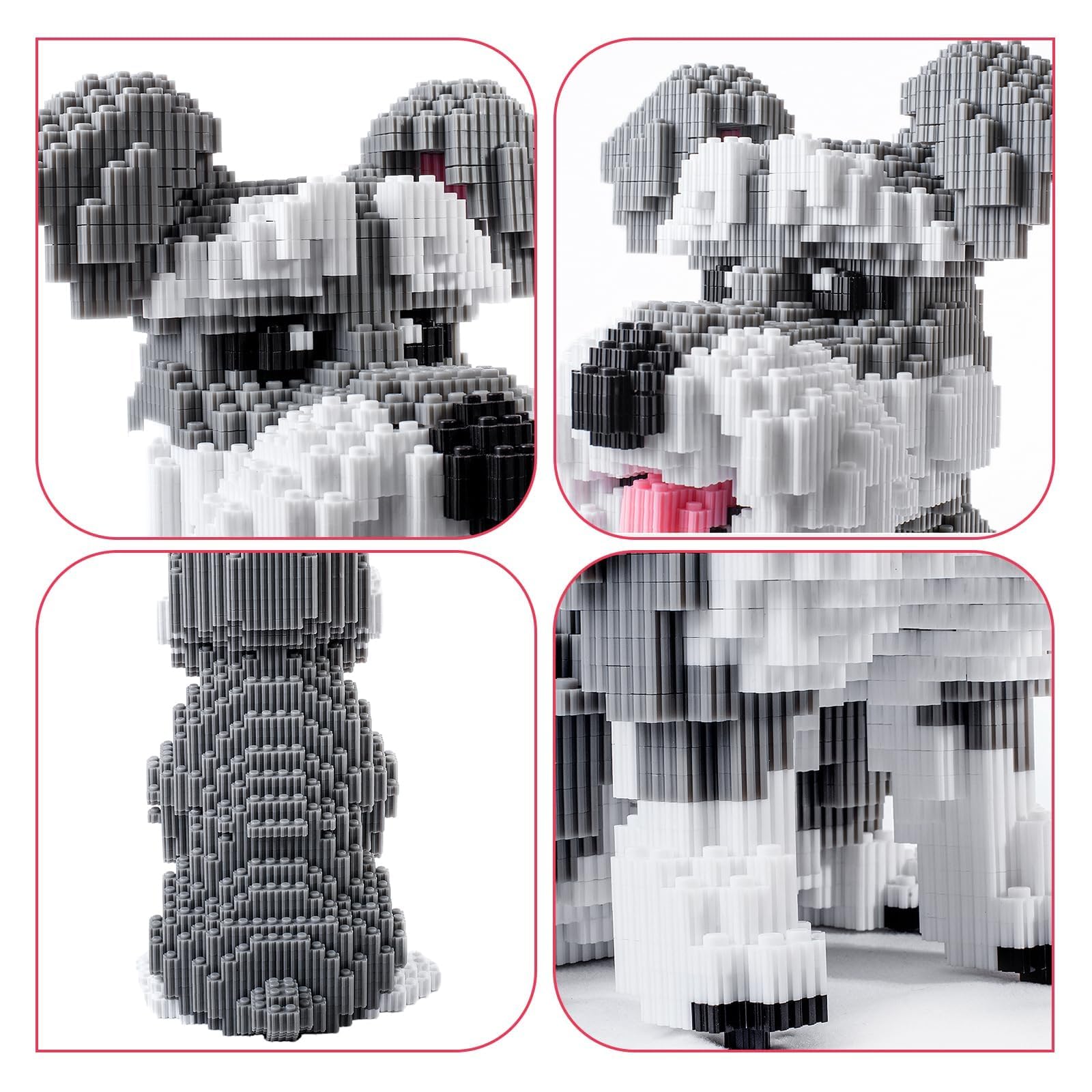 AHZILEI Schnauzer Dog layer-by-layer assembly detail during build.
