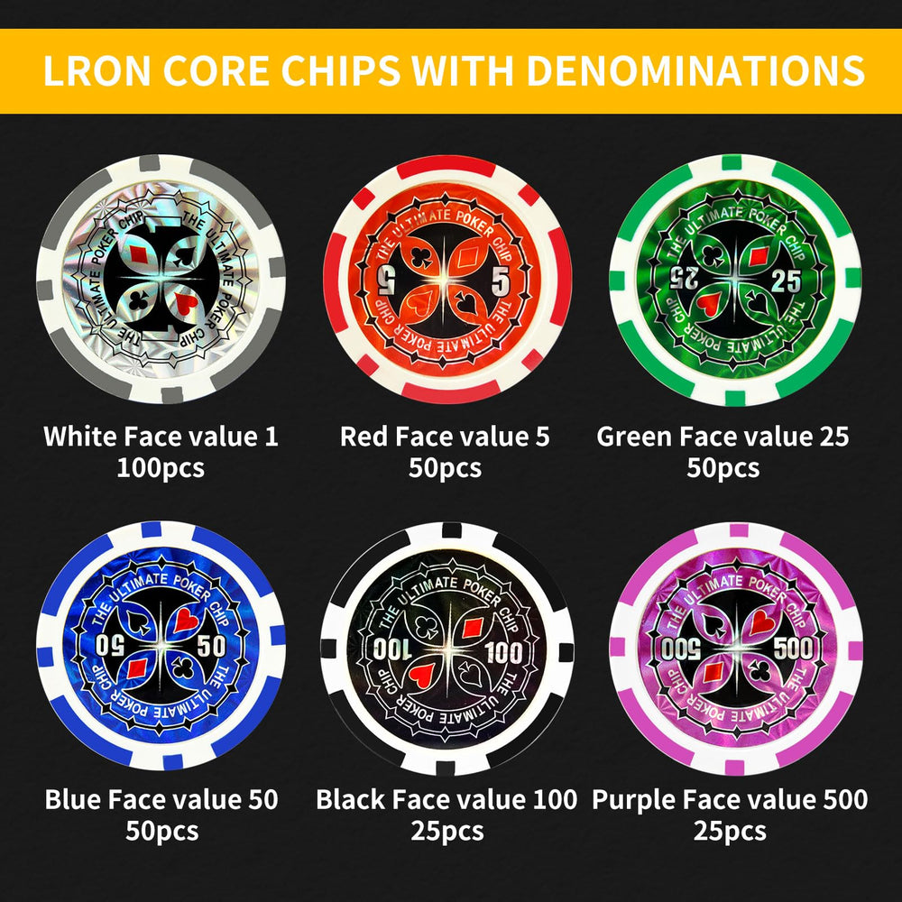 AIBETOMG 11-gram casino-style poker chips feel substantial in the hand