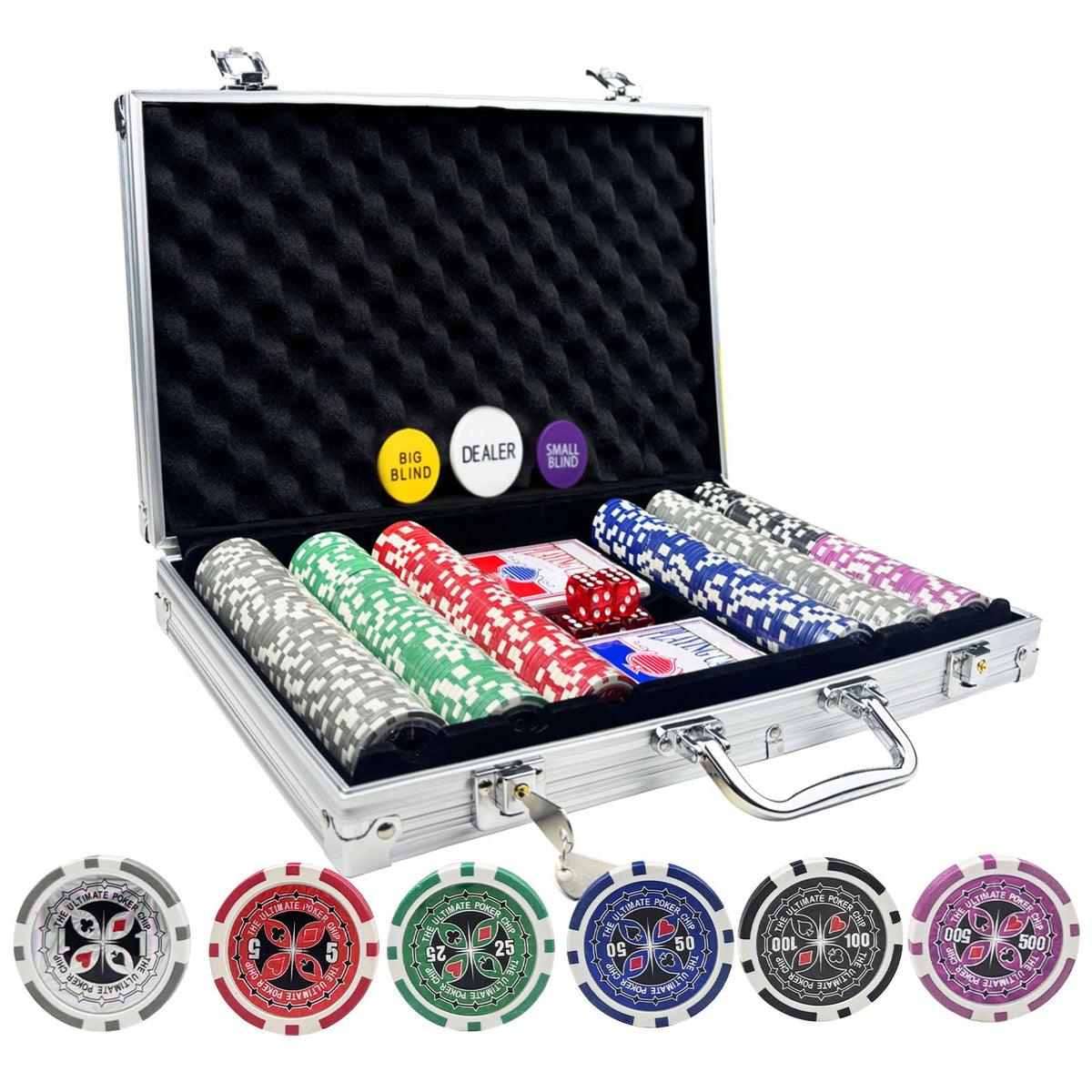 AIBETOMG poker chips with numbers for easy denomination recognition during play