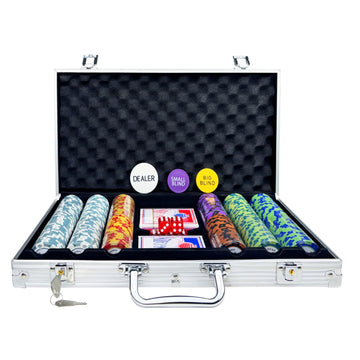 AIBETOMG poker chips 300pcs in vibrant colors for quick denomination spotting.