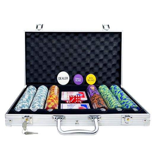 AIBETOMG poker chips 300pcs in vibrant colors for quick denomination spotting.