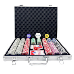 AIBETOMG 500-piece poker chips set with numbers for quick denomination spotting.