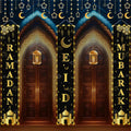 AIBIIN 3pc Ramadan Mubarak banner for front door, vibrant decor for welcoming guests.