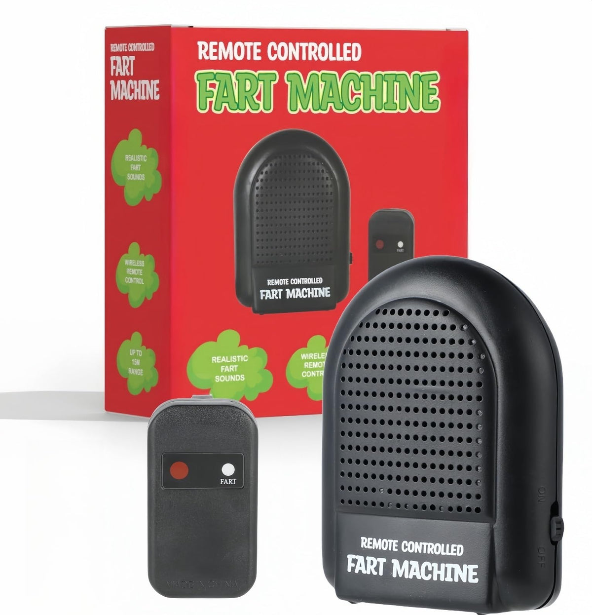 Aibitu fart machine remote control for easy distant triggering and prank setup.