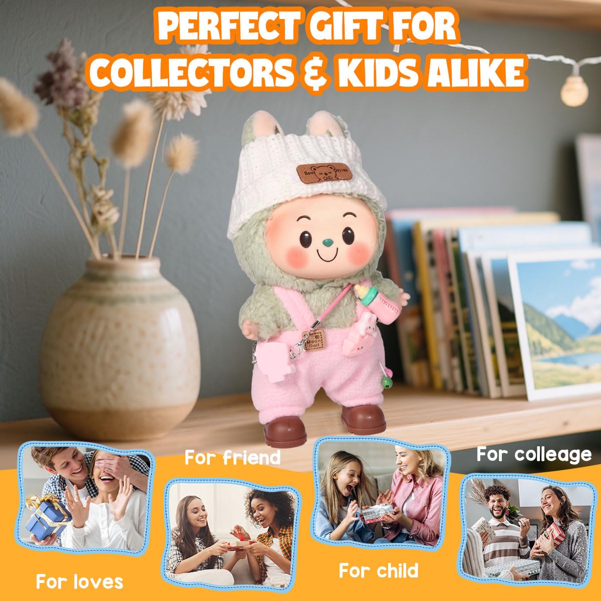 AICase 17cm doll clothes pink-16 crochet texture highlights craftsmanship