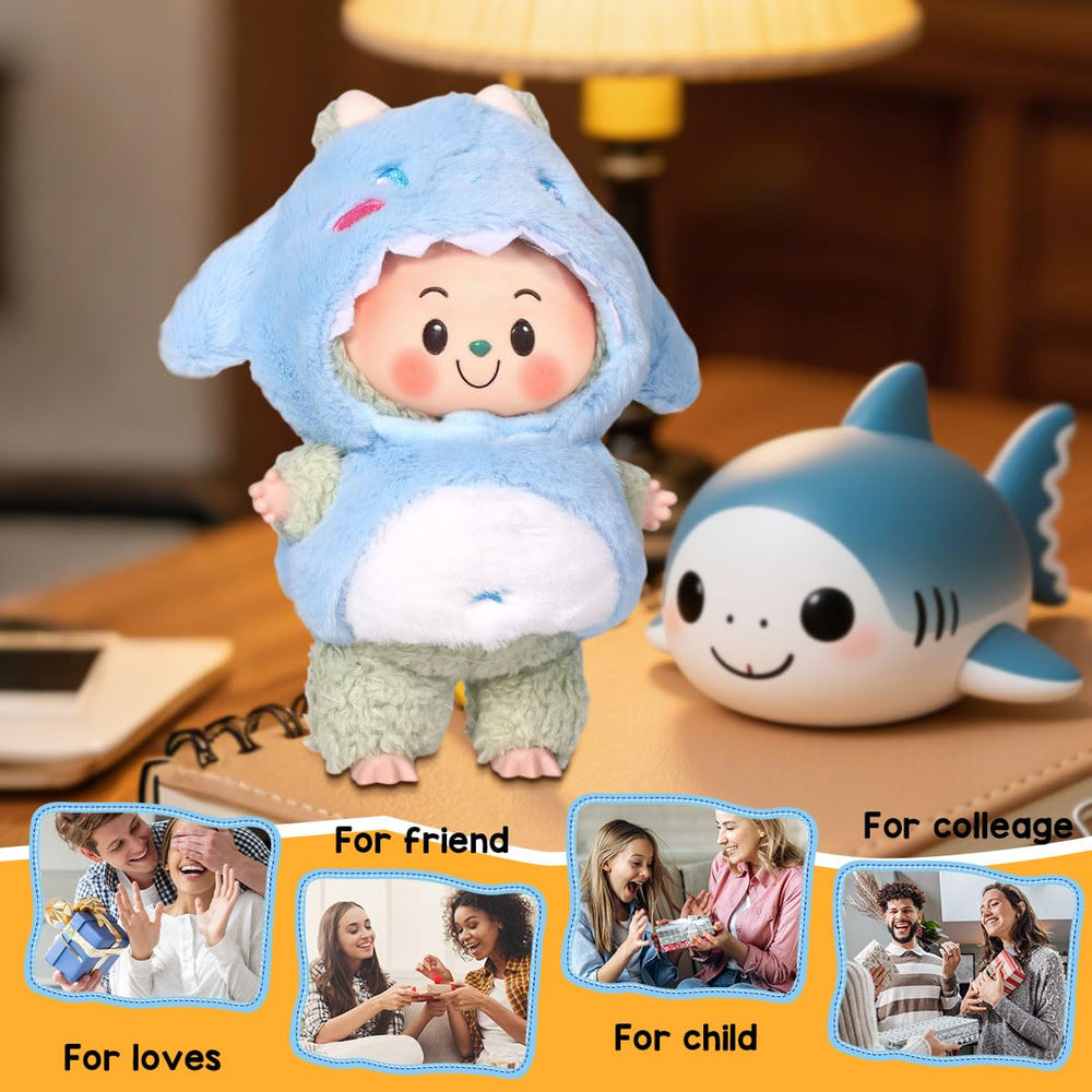 AICase 17cm doll outfit with dinosaur print for adventurous play