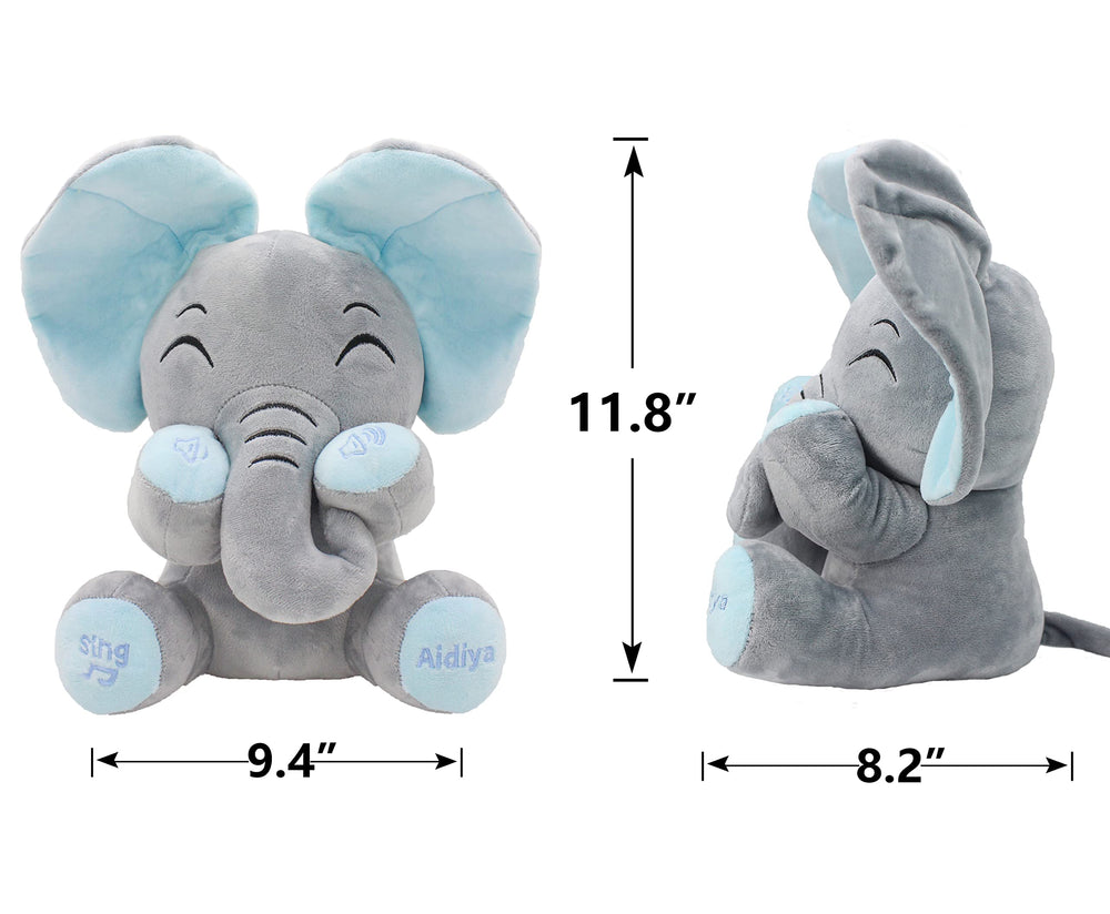 Child hugging Aidiya elephant during playtime highlighting imaginative companionship.