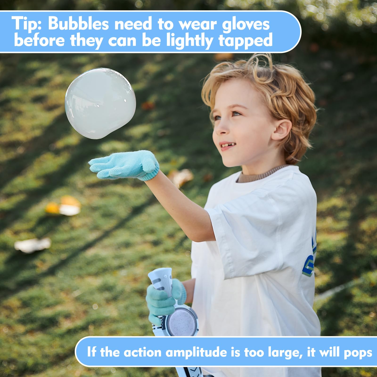 AIERSA Smoke Bubble Wand releases shimmering bubbles wrapped in smoke.