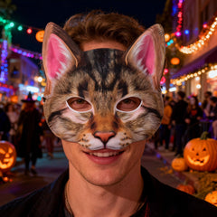 Aiffort cat mask 18x18 cm size fits most teens and adults.