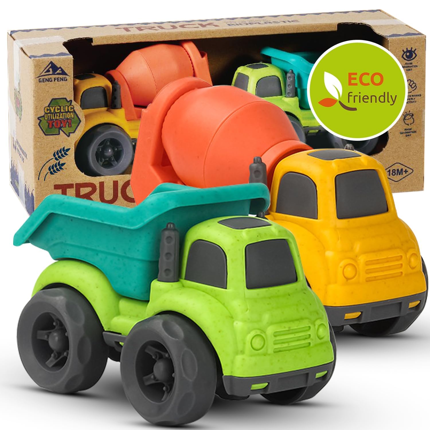 Aigitoy toddler dump truck front view, easy-grip for little hands during play