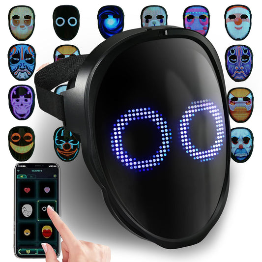 AIGLUN LED face mask with gesture control shows dynamic effects for cosplay.