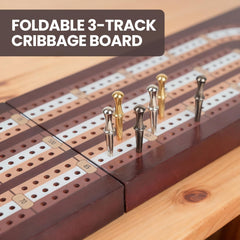 Aigomc cribbage board with 3-track surface for smooth, engaging gameplay.