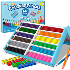 Aigybobo 240-count colored pencils bulk set for classrooms and home projects.