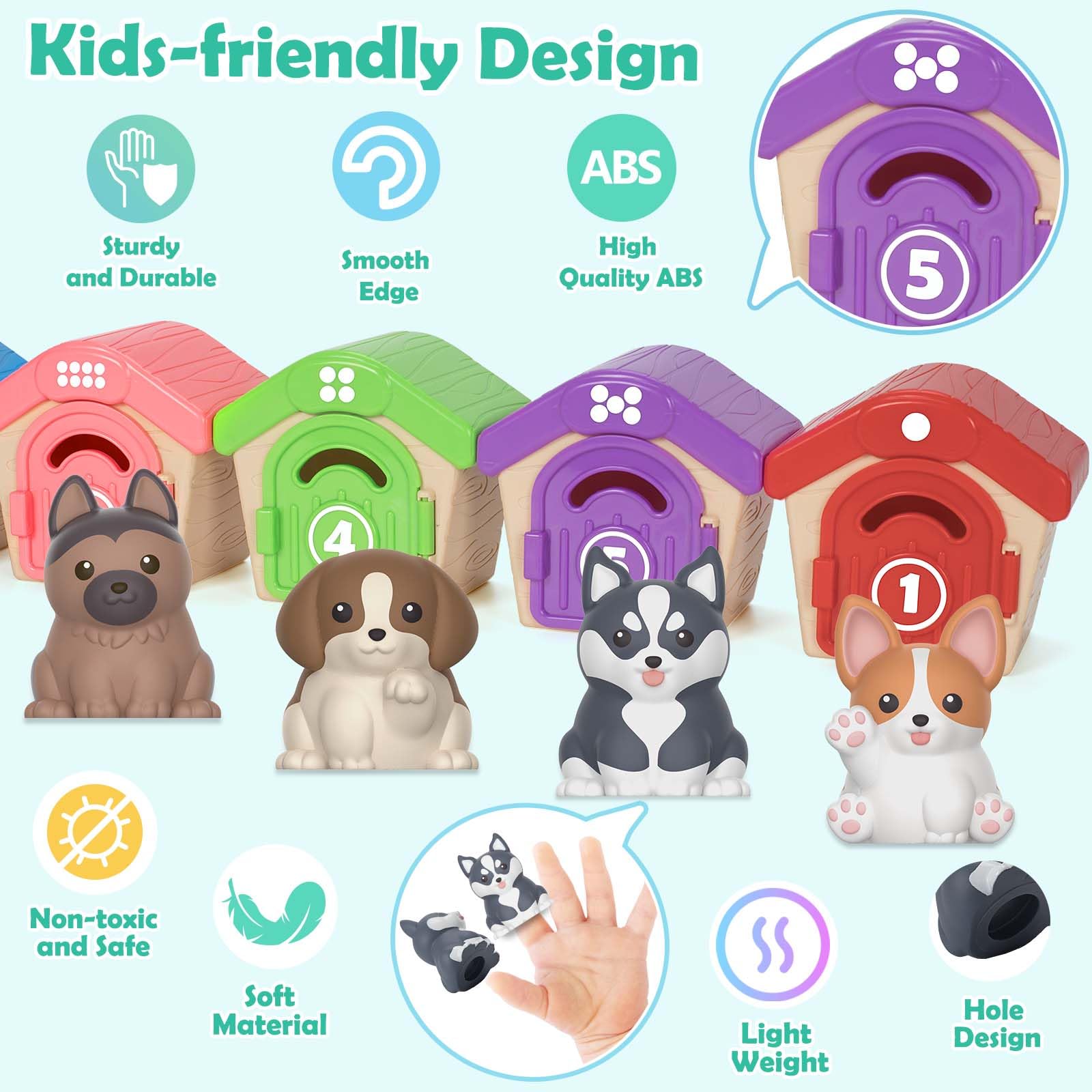 Aigybobo color matching and sorting with roofs dots helps visual discrimination.