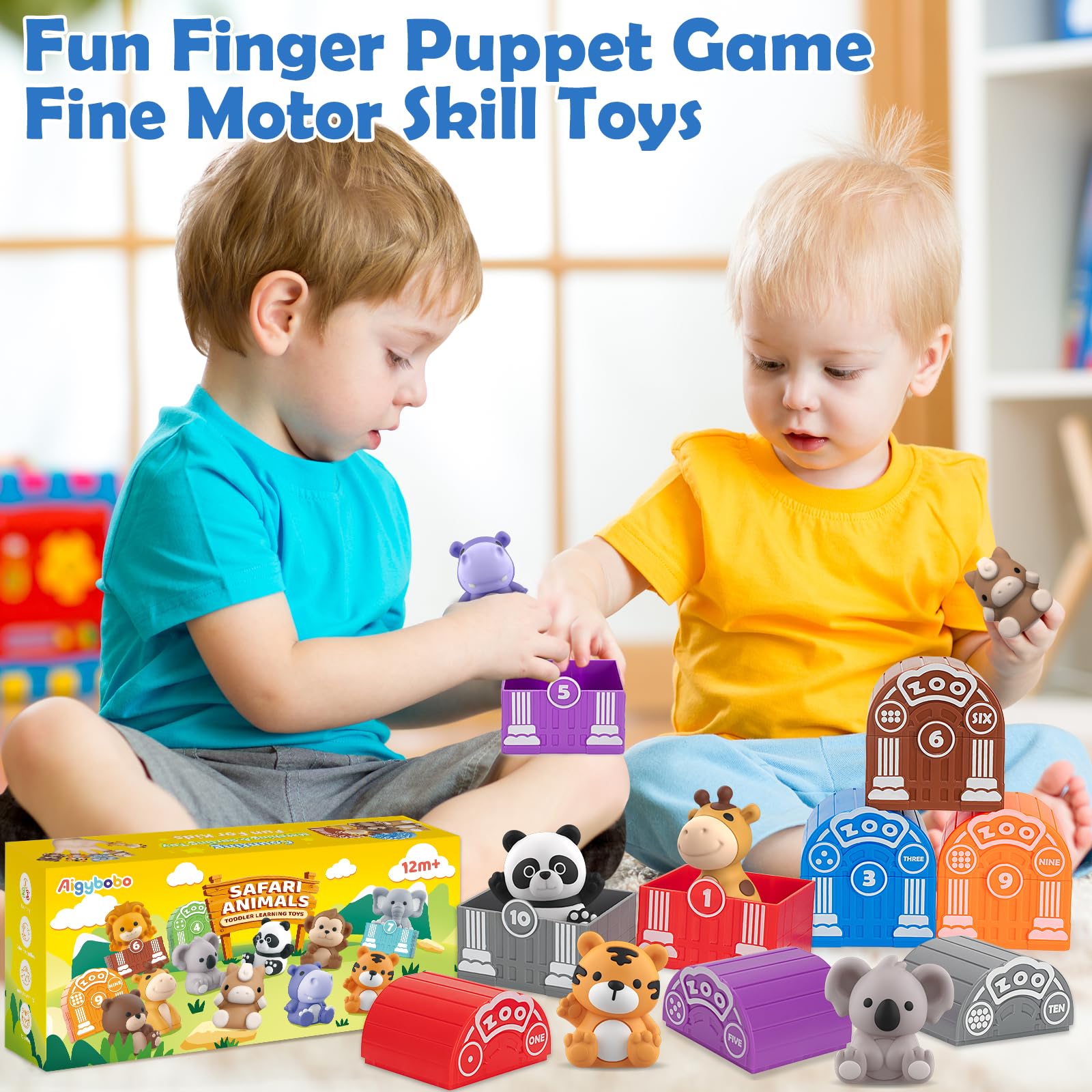 Aigybobo Colorful Safari Set designed for joyful learning in toddlers 12–18 months.